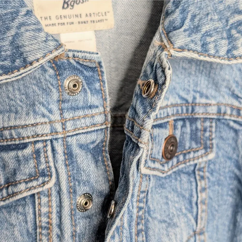 OshKosh B’Gosh Toddler Jean Jacket 3T Unisex Medium Wash Snap Close Trucker